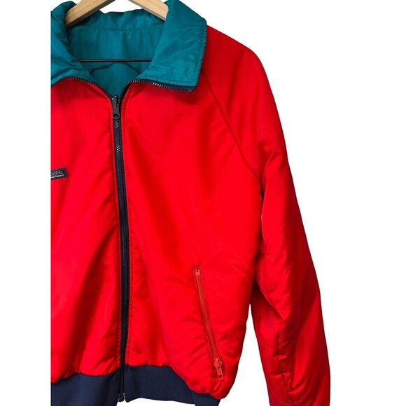 Vintage 1990s COLUMBIA Thinsulate Reversible Puffer Jacket Red Teal Men’s Large - Picture 3 of 16